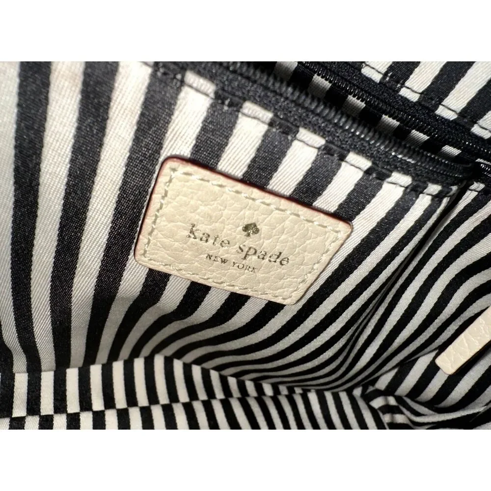 Kate Spade Two Tone Large Tote Navy Blue and Cream Purse Shoulder Bag